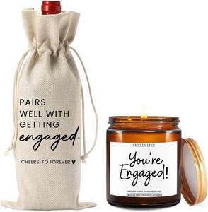 lot 4069 image: Engaged Gifts Engagement Gifts for Couples Her Engagement Party Decorations  Gift for Couple Wine Bag Scented Candles Set Pairs Well with Getting Engaged Wine Bag Smell Like Youre Engaged
