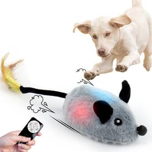 lot 4079 image: BABORUI Interactive Dog Toys Mouse, Escaping Mice Squeaky Dog Toy with Lights & Auto-Turn, Rechargeable Moving Dog Toys for SmallMediumLarge Dogs & Cats(Remote Control Grey)