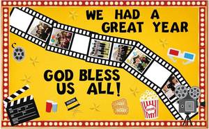 lot 4080 image: 80 Pcs 2026 Graduation End of Year Movie Night Bulletin Board Decoration Set Classroom Movie Star Paper Cutout Party Decor for Congrats Grad Kindergarten Office Chalkboard Home Wall Decor