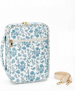 lot 4086 image: SelfTek Bible Cover Case for Women - Large Quilted Bible Cases for Woman Organizer with Handle & Shoulder Strap, Bible Study Supplies Accessories Christian Gifts (Blue)