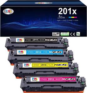lot 2952 image: 4 Pack Compatible for HP 201A 201X High-Yield Toner Cartridge M277dw M252dw  Replacement for HP Color Pro MFP M277dw M252dw M277n M277c6 M252n M277 Printer Toner (Black, Cyan, Magenta, Yellow)