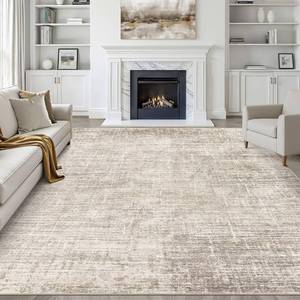 lot 2979 image: LOONGRUG 8x10 Area Rugs Washable Neutral Modern Rug for Living Room Brown  Abstract Soft Stain Resistant Indoor Non-Slip Carpet for Bedroom Nursery Kids Office Playroom Dining Room