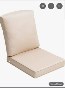 lot 2983 image: COZYVIDA Outdoor Deep Seat Cushion Set of 2,20.5 x 21.5x3.5 Patio Cushions Resilient Foam Filling, Water-Resistant Stain-Resistant UV-Resistant 1000 Hrs, Weather Resistant,YKK Zippers,Color Khaki