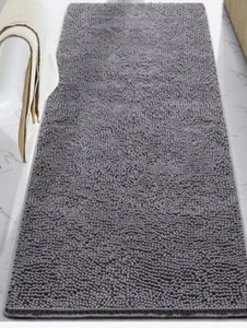 lot 2984 image: LOCHAS Luxury Bathroom Rug Shaggy Bath Mat 24 x 80 Inch, Grey