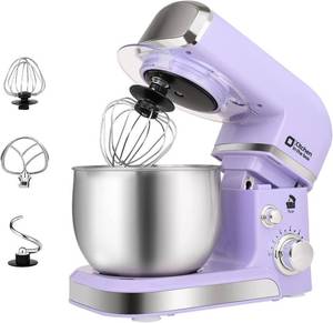 lot 4182 image: Stand Mixer, Kitchen in the box 3.2Qt Small Electric Food Mixer,6 Speeds Portable Lightweight Kitchen Mixer for Daily Use with Egg Whisk,Dough Hook,Flat Beater (Purple)