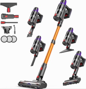 lot 4183 image: TechRise Cordless Vacuum Cleaner for Home, 550W 45KPa for Pet Hair &amp FloorUp to 60 Min Runtime, HEPA Filter, Self-Standing Design, Anti-Tangle Brush &amp LED Light for Carpets and Hard Floor Cleaning - Retail $119.99