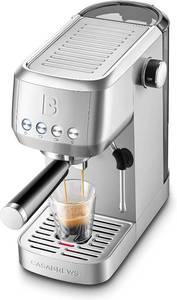 lot 4184 image: CASABREWS 3700 Essential Stainless Steel Espresso Machine with Steam Wand  20-Bar Italian Pump, Powerful Steam Wand, 43.9oz Removable Water Tank, Compact Espresso Maker for Home, Cappuccino &amp Latte - Retail $98.99