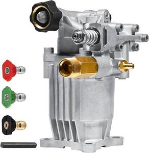 lot 4190 image: TOOLCY 34 Shaft Horizontal Pressure Washer Pump, 2600-3300 PSI  2.5 GPM  Power Washer Pump for Gas Washer - Compatible with Honda, Simpson and More