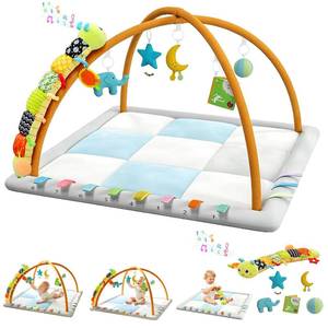 lot 4199 image: Baby Play Gym & Activity Mat, Baby Tummy time mat w 6 Detachable Toys, Promote Motor Skills & Sensory Development Mat, Newborn Infant Baby Essentials Gift.