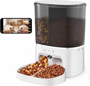 lot 4207 image: Automatic Cat Feeder 8L Large Capacity Built-in HD Camera & Night Vision  Supports 5G2.4GHz Dual-band WiFi APP Remote Control  Up to 10 Timed Feedings Per Day Detachable & Washable Parts