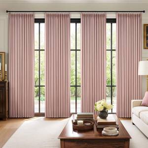 lot 4216 image: MIULEE Pinch Pleated 100% Blackout Curtains 40x96 Light Pink 4 Panels Set  Thick Linen, Memory Trained Pleat, Back Tab Double Layer Drapes, Thermal Insulated, Curtain for Bedroom Living Room Darkening - Color varies from stock photo