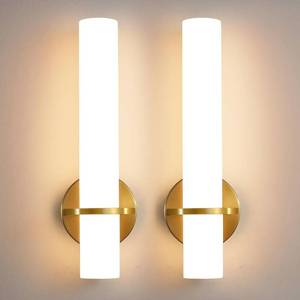 lot 4225 image: AIJIASI Wall Sconces - 15 inch Gold Wall Sconces Set of Two Modern Bathroom Sconce 15W Dimmable LED Wall Sconce Light with Acrylic Lampshade, Bathroom Vanity Light for Mirror Living Room Hallway 3000K