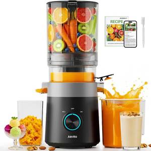 lot 4237 image: Aeitto 3-in-1 Juicer Machines, 6.0 Wide Mouth, Filter-Free Easy to Clean  Juice, Sorbet & Nut Milk  Cold Press Juicer for Whole Fruits & Vegetables  100oz Capacity  Reverse Function  With Brush