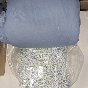 lot 4244 image: BLOOMHAVEN Queen Comforter Ruffle Bedding with Floral Sheet