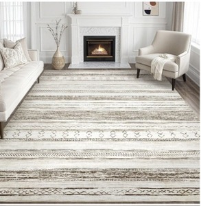 lot 4248 image: cotiled 8x10 Area Rugs Living Room Rug Washable Boho Rugs with Non Slip Backing Large Soft Indoor Stain Resistant Carpet for Bedroom Farmhouse Dining Room Lightweight Home Decor Dark Brown - Retail $129.46