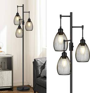 lot 4251 image: Torondo 70 Dimmable Floor Lamp with Marble Base, 3 x 800LM LED Edison Bulbs Included, Industrial Black Floor Lamps for Living Room, Rustic Tall Lamps Standing Lamp for Bedrooms Living Room