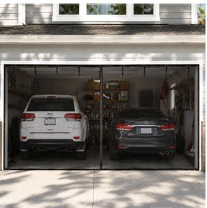 lot 4255 image: Magnetic Garage Door Screen 20x10 FT for 2 3 Car Garage, 20x10FT Fiberglass Screen Door, Heavy Duty Privacy Garage Net Screen, Hands-Free with 9 Roll Up Straps for Patio, Outdoor, Gym, Sun House Porch