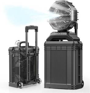 lot 4267 image: 4 Gal Large Misting Bucket Fan Portable, 40000mAh Rechargeable Mister Fan with Retractable Handle &amp Oscillating Camping Fan for PatioBeachFishingGolfTravel Essentials - Retail $110.99