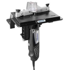 lot 128 image: Dremel 231 Rotary Tool ShaperRouter Table to Sand  Edge  Groove  and Slot Wood