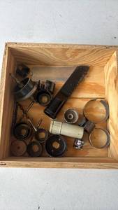 lot 135 image: Assorted Hole Saw Set with Bits and Accessories in Wooden Box