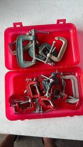 lot 199 image: Bessey C-Clamp Lot Assorted Sizes Red Carry Case