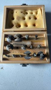 lot 216 image: Router Bit Set in Wood Case