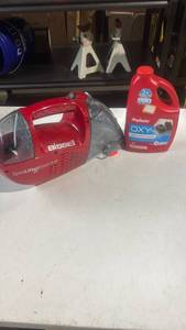 lot 225 image: Bissell SpotLift Essential 2X Carpet Cleaner with Rug Doctor OXY Deep Carpet Cleaner