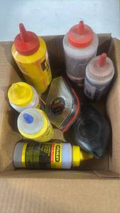 lot 234 image: Stanley Chalk Line Reel and Assorted Chalk Powder Lot
