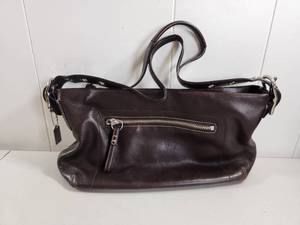 lot 69 image: Coach 1417 Brown Leather Shoulder Bag Silver Hardware