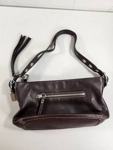 Coach 1417 Brown Leather Shoulder Bag Silver Hardware