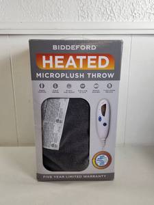 lot 89 image: Biddeford Heated Microplush Throw 13 ft Cord Digital Controller 6 Heat New