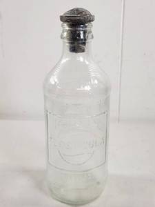 lot 96 image: Pepsi-Cola Embossed Clear Glass Bottle with Stopper Cap