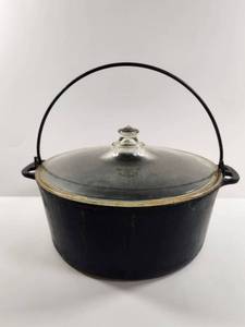 lot 120 image: Cauldron Pot with Perforated Insert and Bail Handle