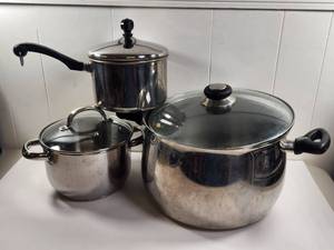 lot 124 image: Farberware & Others 3-Piece Cookware Set with Lids
