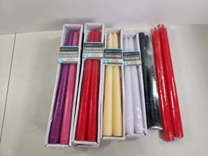 lot 194 image: LUMINessence Taper Candles 10 in (25 cm) Unscented Multi-Color Lot