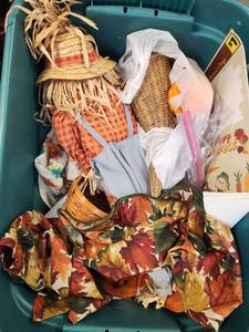 lot 264 image: Fall Harvest Decor Scarecrow Doll and More