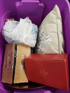 lot 276 image: Holiday Lot with Lenox Mugs, Pillow, and Decor
