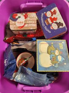 lot 277 image: Holiday Themed Decorative Boxes and More