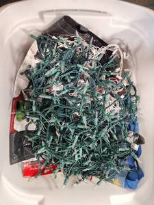 lot 279 image: Holiday Light String Lot Green Wire Multi-Color Bulbs Big Bundle