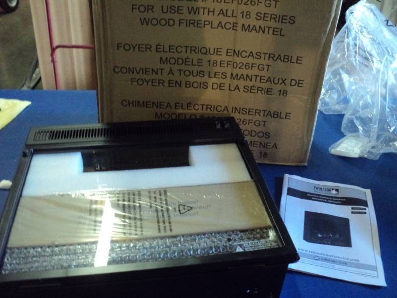 Twin Star Electric Fireplace Insert Model 18ef026fgt For Use