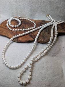 lot 3410 image: White Beaded Necklaces - 3 ct  Matching Bracelet