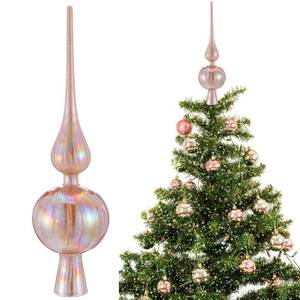 lot 19077 image: Gejoy 12 Mercury Glass Christmas Tree Topper,Classic,Glitter - Retail $20