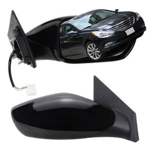 lot 19083 image: Lqito Right Passenger Side Mirror Compatible With 2011 2012 2013 2014 Hyundai Sonata With Manual Folding Power Glass Black Replace#876203Q000(3Pins) - Retail $41