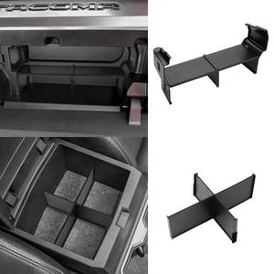 lot 19084 image: Autorder 2PCS Center Console Organizer for Toyota Tacoma 2024-20264Runner 2025-2026 Accessories Multi-Grid Glove Box Organizer for Tacoma4Runner Armrest Storage Divider Insert Tray - Retail $21
