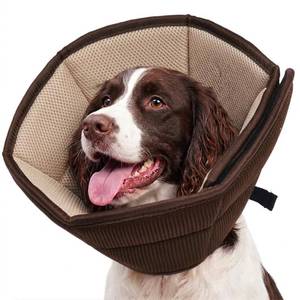 lot 19093 image: Allroaring Soft Dog Recovery Cone Adjustable Stop Licking Wounds Brown XL - Retail $45