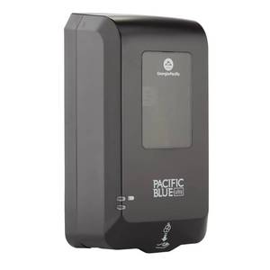 lot 19097 image: Georgia-Pacific (53590) Pacific Blue Ultra Automated Soap Dispenser, Black, Wall Mounted, Easy To Install & Maintain, Batteries Included - Retail $36