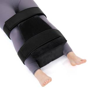 lot 19099 image: TYYIHUA Hip Abduction Pillow - Memory Foam Hip replacement pillow for postoperative and fracture use - with short plush Pillow Cover,Black - Retail $50