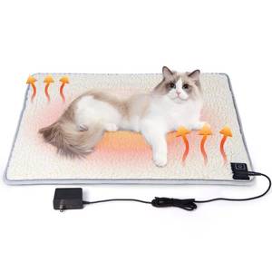 lot 19100 image: SOVPAIT Cat Heating pad Indoor,Temperature Adjustable Kitten Heating pad Newborn with 12VDC Safe Voltage and Machine Washable 23 x 19.6 - Retail $32