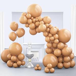 lot 60122 image: Zingnify Brown Balloons, 150 pcs Different Sizes Pack of 18 Inch 12 Inch 10 Inch 5 Inch Boho Neutral Coffee Dark Brown Balloons for Balloon Garland Balloon Arch as Birthday Party Wedding Decorations