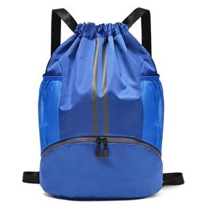 lot 60129 image: LOKAPEGY Drawstring Gym Bag for Men, Waterproof Drawstring Backpack for Women, Swim with Shoes Compartment, Pull String Sport Bag for Soccer and Basketball. (Blue)